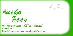 aniko pecs business card